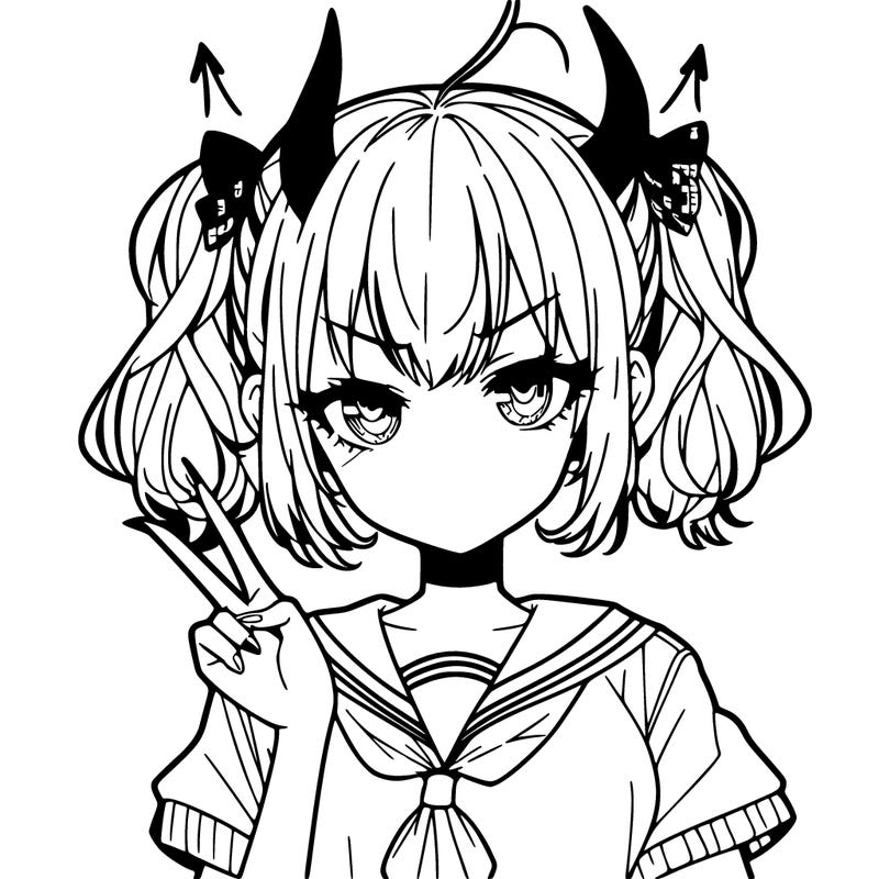 anime girl devilish teen