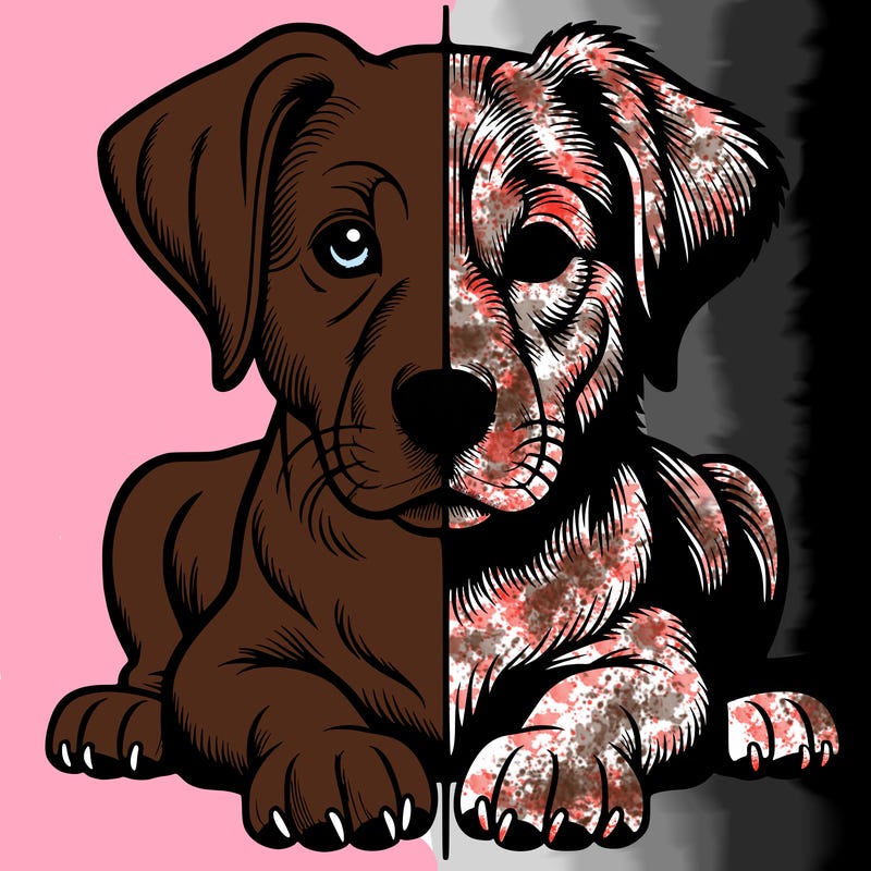 realistic dog split picture