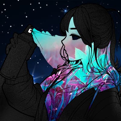 a realistic girl spray, painting