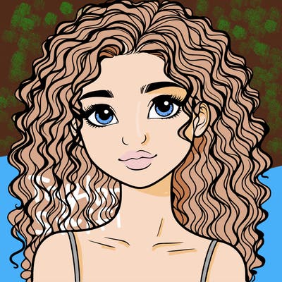 realistic girl with curly hair