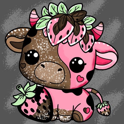 cute strawberry cow
