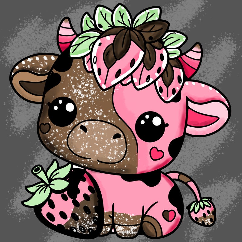 cute strawberry cow