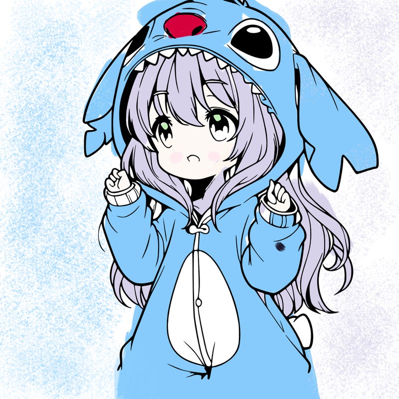 anime girl in a stitch onsie