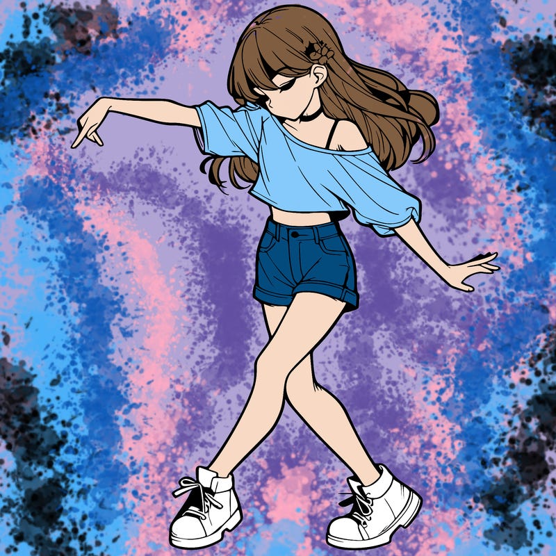 realistic girl danceing