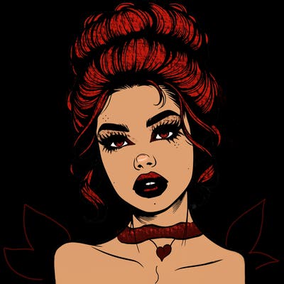 realistic girl wearing a 90s style up due and have full lips