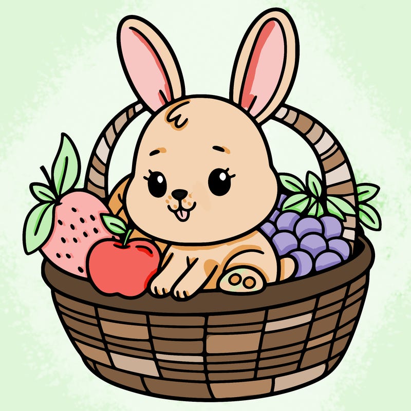 bunny in a fruit basket