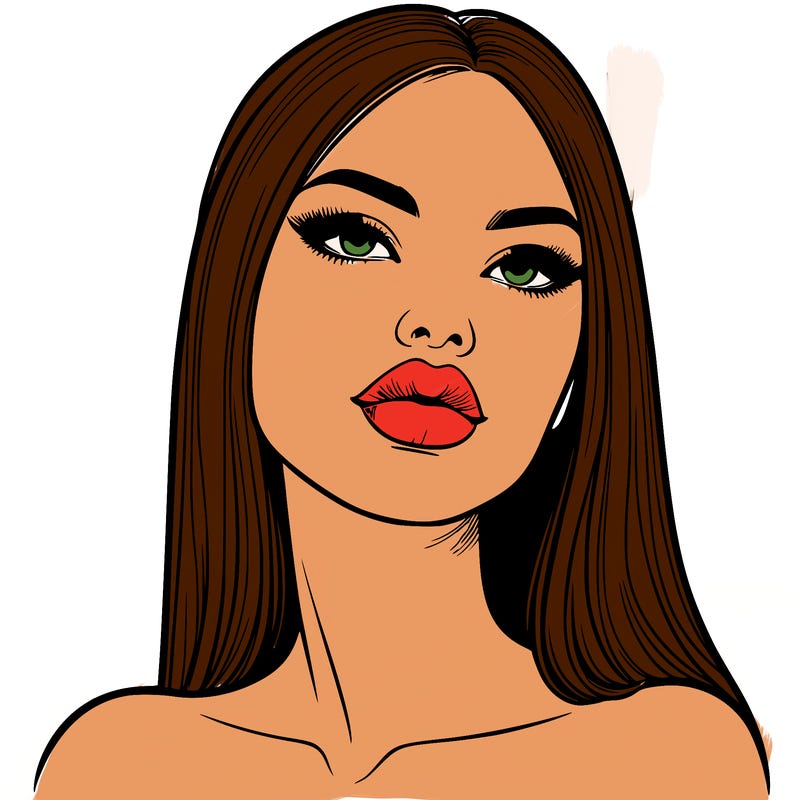 realistic woman with full lips