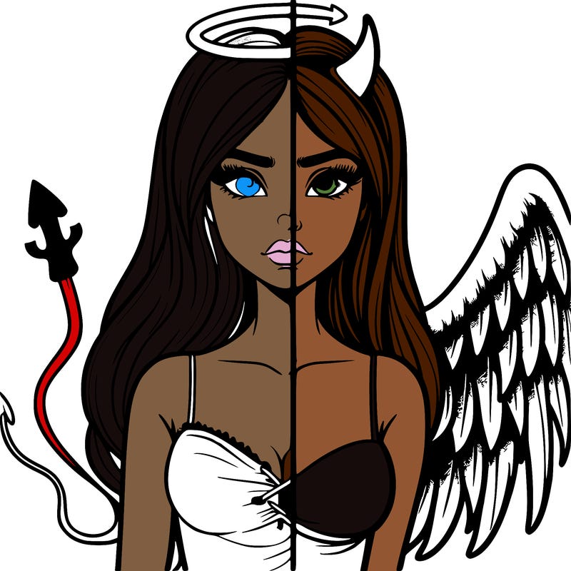 devil vs angel realistic girl