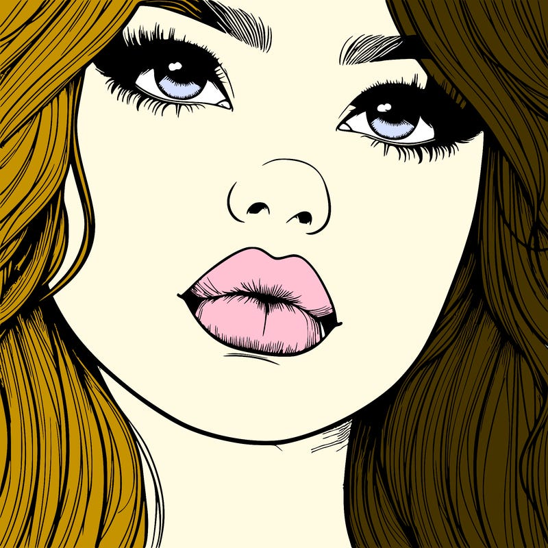 really realistic girl with lips