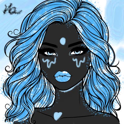 pretty girl with lips and hair realistic