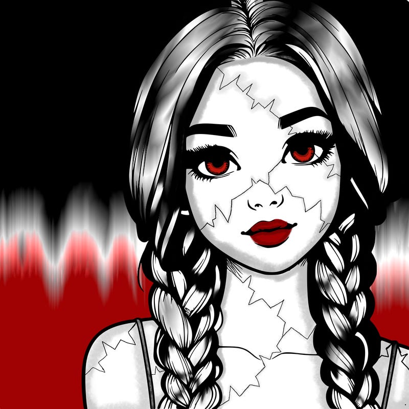 realistic girl with braids