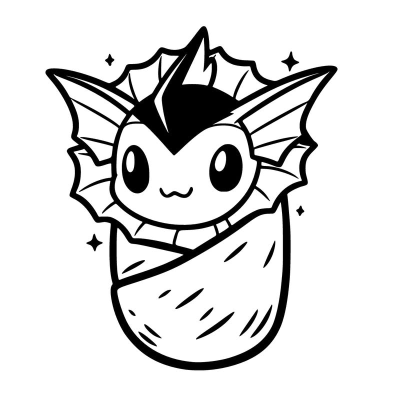 vaporeon wrapped up like a burrito