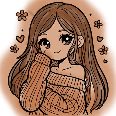 pretty girl with sweater