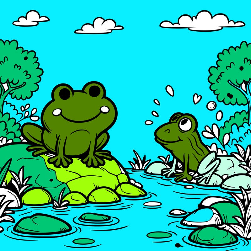 a froggy and creek