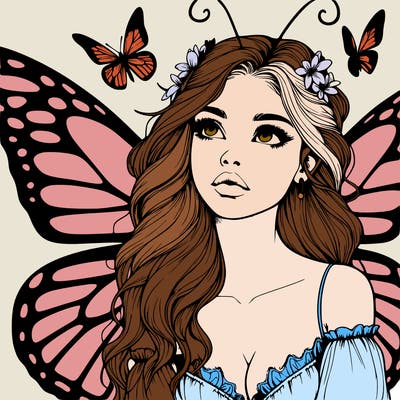 butterfly fairy realistic girl