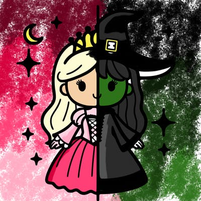 split princess and witch