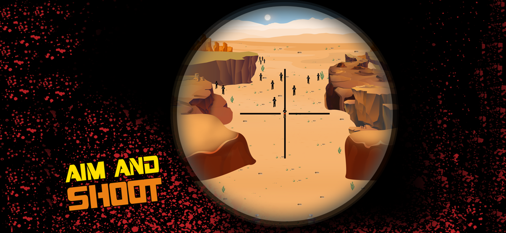 Sniper Head Shot Stickman.io - Vista de francotirador de objetivos stickman en un cañón desértico