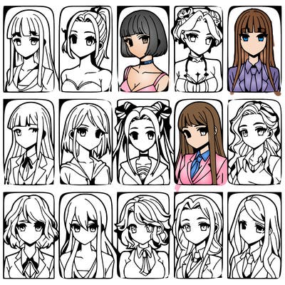 girls that look diffrent anime