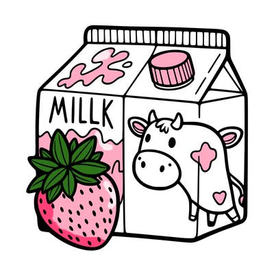 strawberry cow milk carton