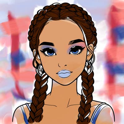 realistic girl with braids