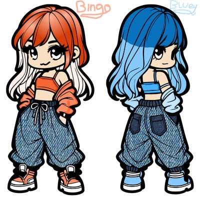 girl in crop top and baggy pants