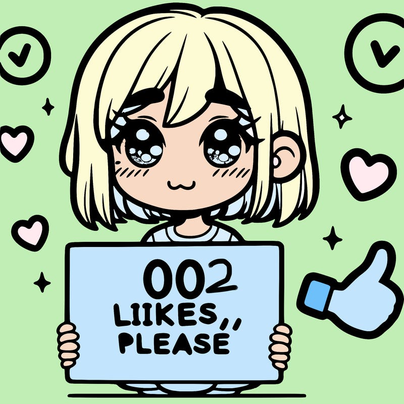 a girl with a sign saying 100 likes, please