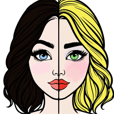 realistic girl split half