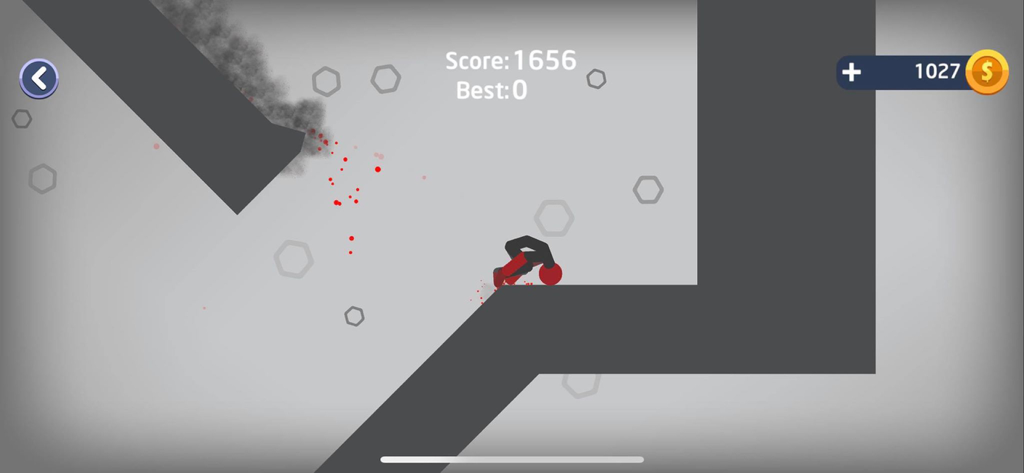 Gameplay of Stickmen Falling showing a stickman character in a physics-based ragdoll fall