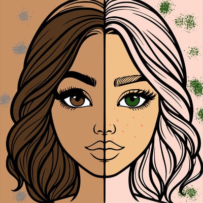 realistic girl split half