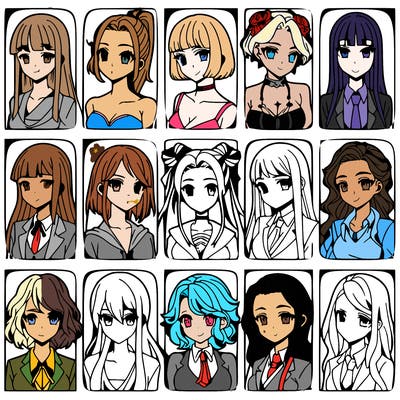 girls that look diffrent anime