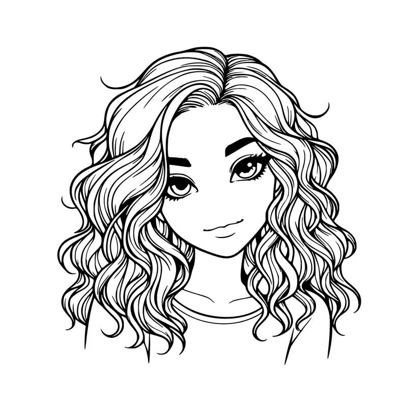 realistic girl with a wavy hair
