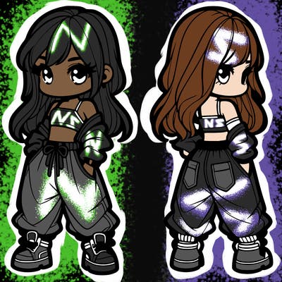 girl in crop top and baggy pants