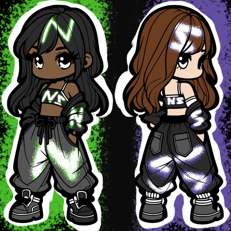 girl in crop top and baggy pants