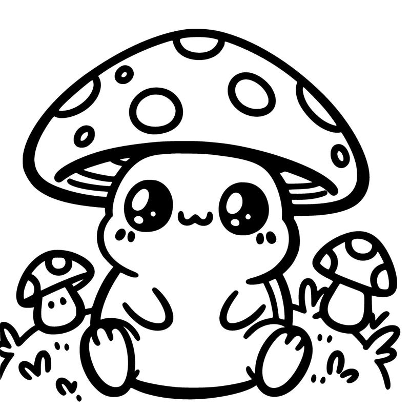 cute froggy with mushroom hat