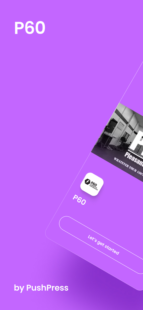 P60 member portal app welcome screen by PushPress