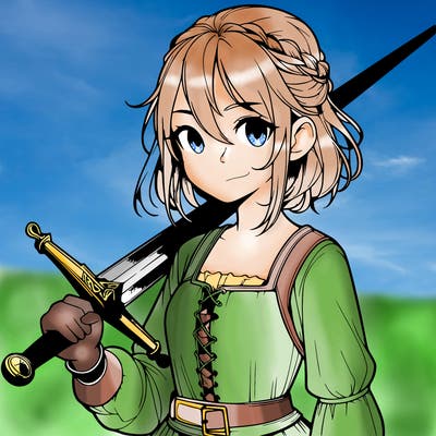realistic girl with a sword
