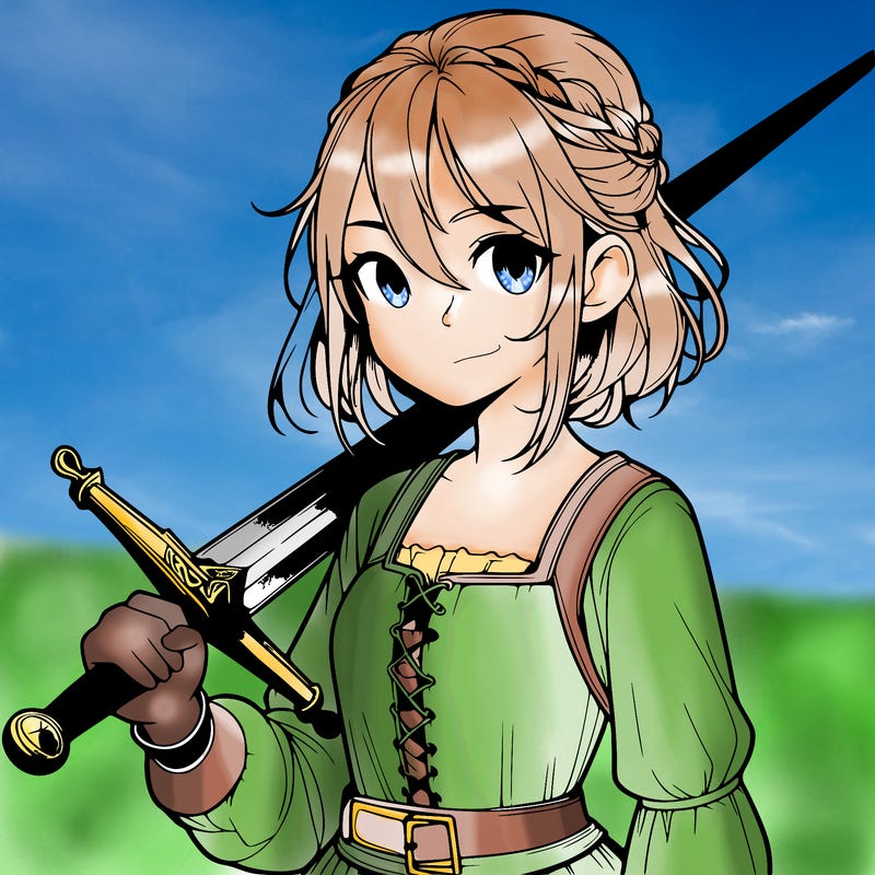 realistic girl with a sword