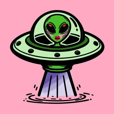 ufo with alien