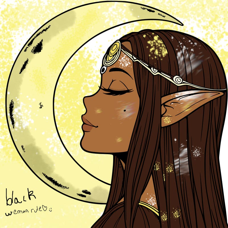 a realistic moon elf