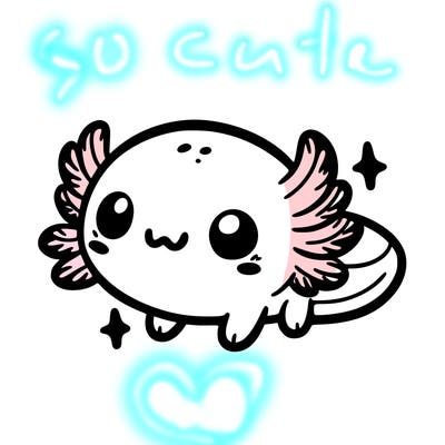 cute easy baby axolotl