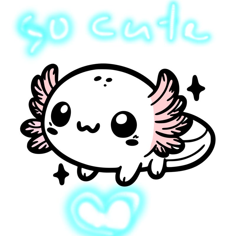 cute easy baby axolotl