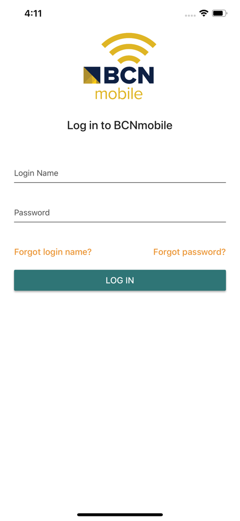 BCNmobile - BCNmobileアプリのログイン画面。ユーザー名とパスワードのフィールドが表示されています。