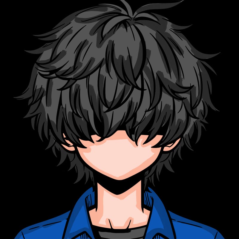 manga boy fluffy hair covering his eyes