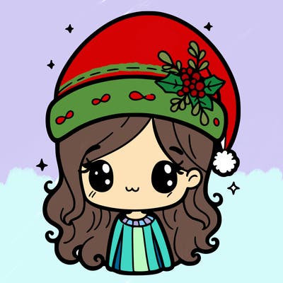 christmas hat girl