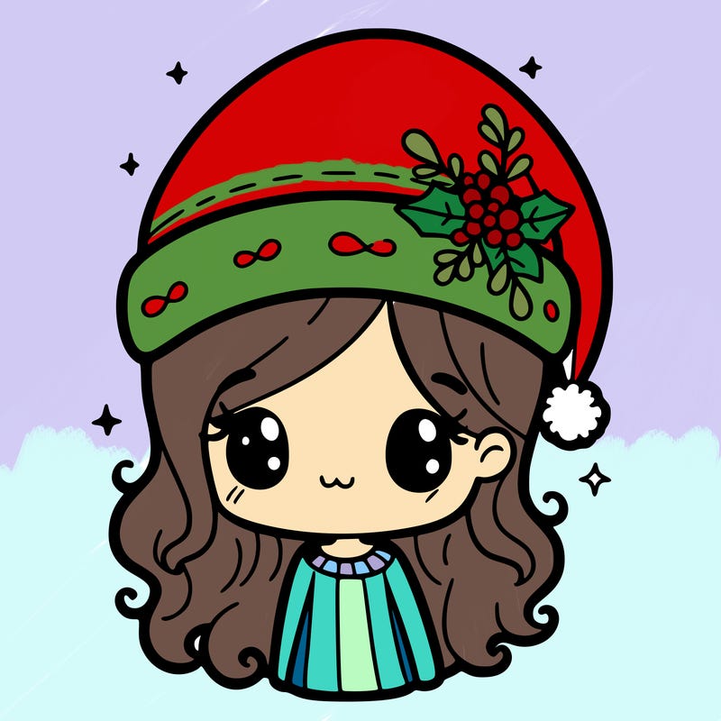christmas hat girl