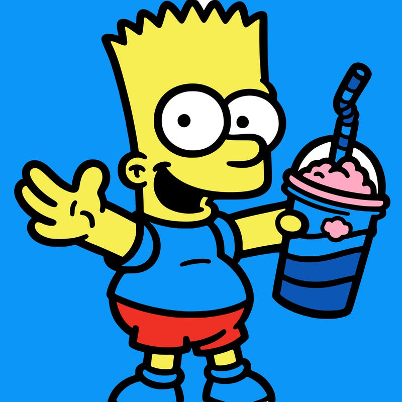 bart with a slushy