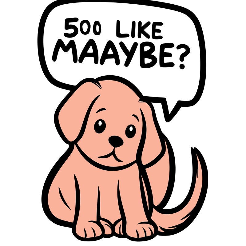 a puppy that says 5 like maybe