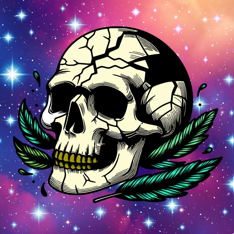 realistic cracked skull