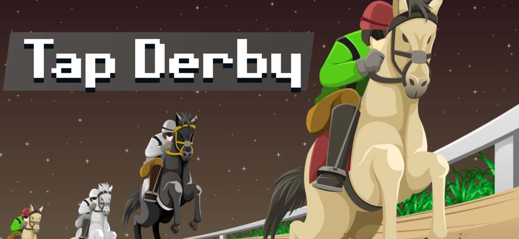 Tap Derby: Horse Racing - Jockeys on horses racing on a track in the Tap Derby mobile game
