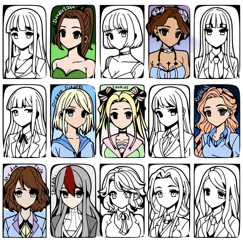 girls that look diffrent anime